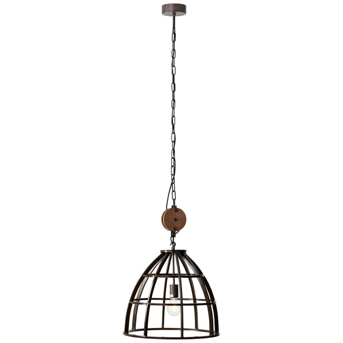 HÄNGELEUCHTE 47/160 cm    - Schwarz, Lifestyle, Holz/Metall (47/160cm) - Brilliant