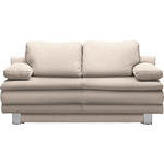 SCHLAFSOFA Flachgewebe Sandfarben  - Sandfarben/Chromfarben, Design, Textil/Metall (194/96/86cm) - Novel