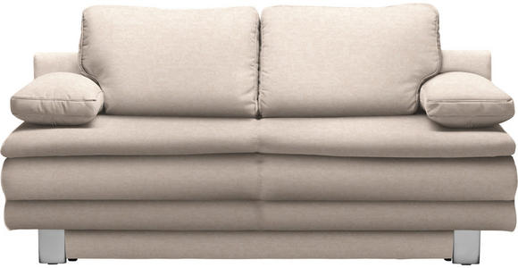SCHLAFSOFA Flachgewebe Sandfarben - Sandfarben/Chromfarben, Design, Textil/Metall (194/96/86cm) - Novel