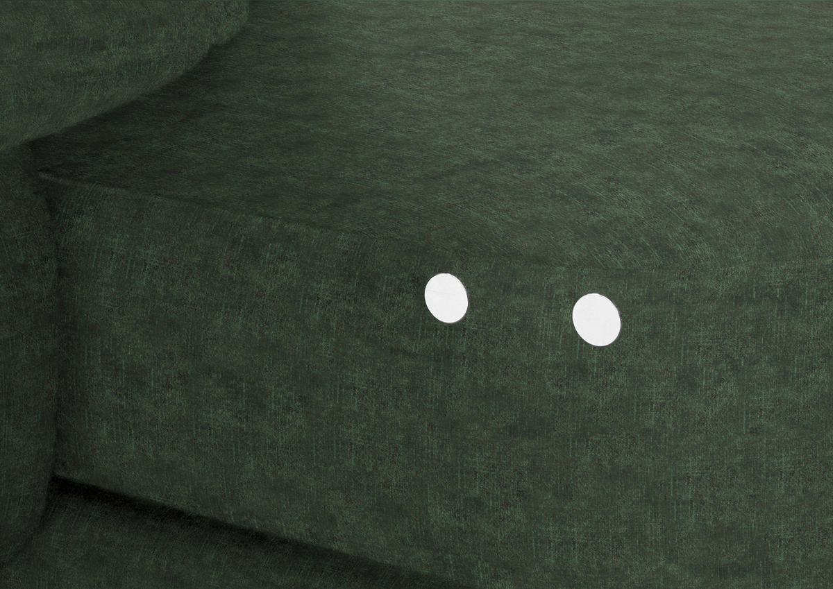 ECKSOFA in Velours Olivgrün  - Schwarz/Olivgrün, Design, Textil/Metall (180/310cm) - Dieter Knoll