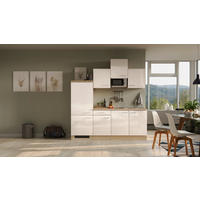 KÜCHENBLOCK   in Kaschmir  - Kaschmir/Edelstahlfarben, MODERN, Holzwerkstoff/Metall (210cm) - FlexWell