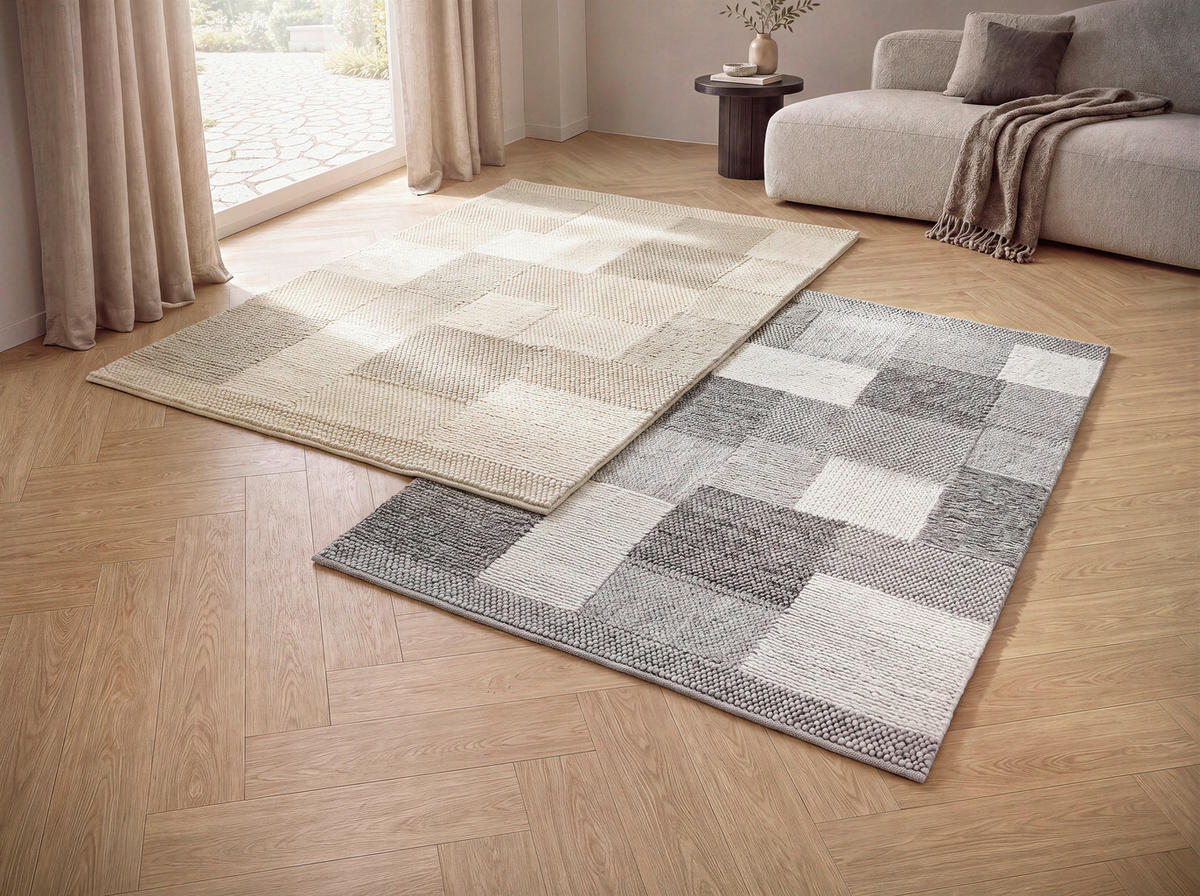 HANDWEBETEPPICH Nordic 160/230 cm Nordic  - Dunkelgrau/Grau, Natur, Textil (160/230cm) - Linea Natura