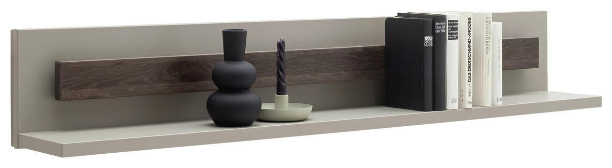 WANDBOARD massiv Grau, Eichefarben  - Eichefarben/Grau, Design, Holzwerkstoff (150/24/22cm) - Novel