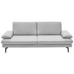 3-SITZER-SOFA  in Echtleder Weiß   - Schwarz/Weiß, Design, Leder/Metall (222/86/104cm) - Dieter Knoll