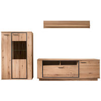 WOHNWAND  Anthrazit, Eichefarben 280/175/50 cm  - Eichefarben/Anthrazit, Konventionell, Glas/Holz (280/175/50cm) - Landscape