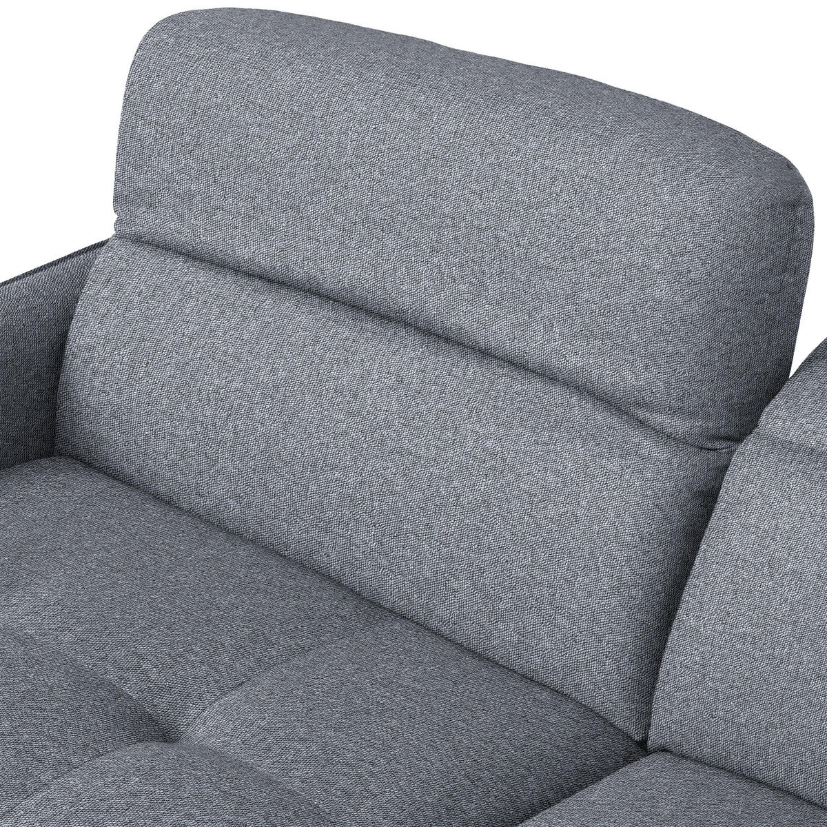 ECKSOFA Flachgewebe Grau  - Schwarz/Grau, Design, Textil/Metall (175/246cm) - Celina