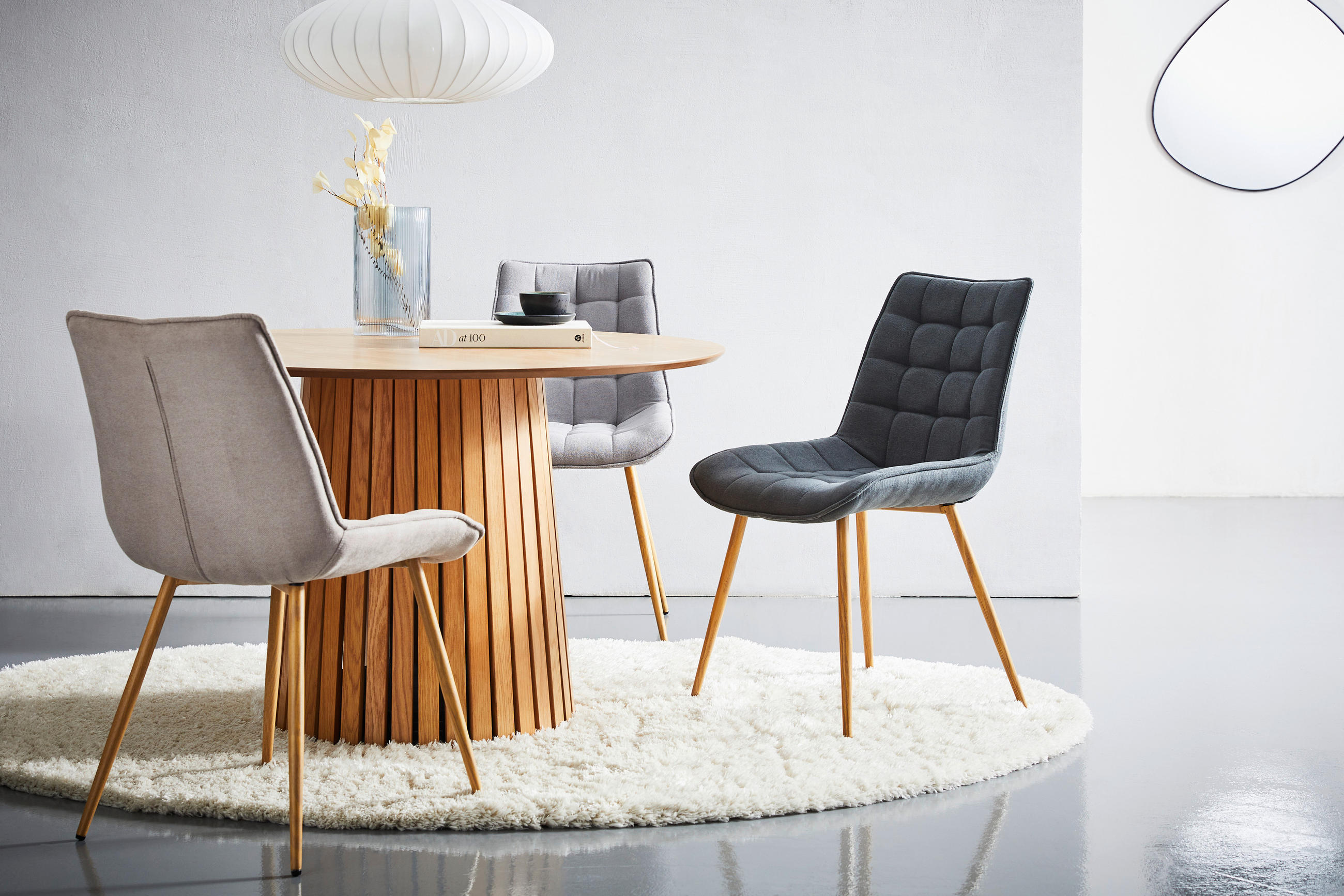 STUHL in Eisen Webstoff - Taupe/Eichefarben, Modern, Textil/Metall (51/88/62cm) - Livetastic