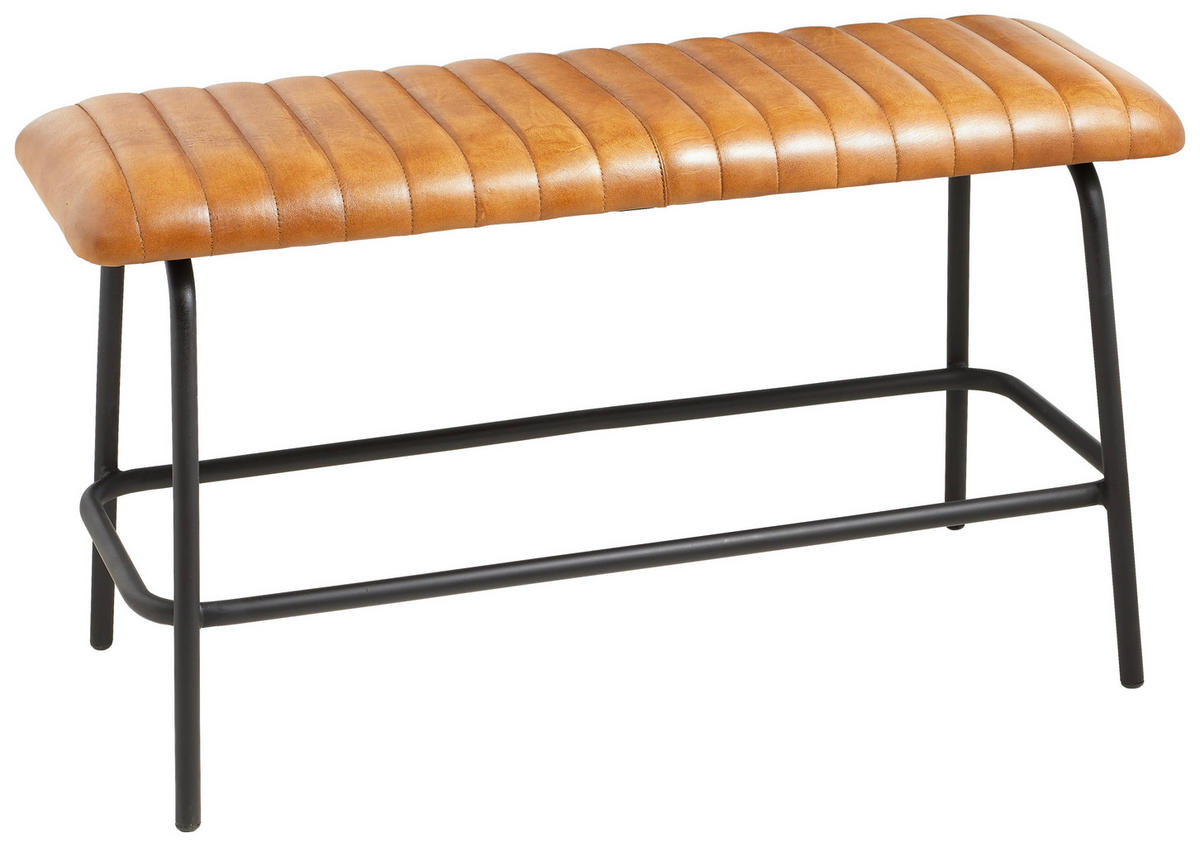 KLOP, kovina, usnje rjava, črna  - črna/rjava, Trend, kovina/usnje (85/49/35cm) - Landscape