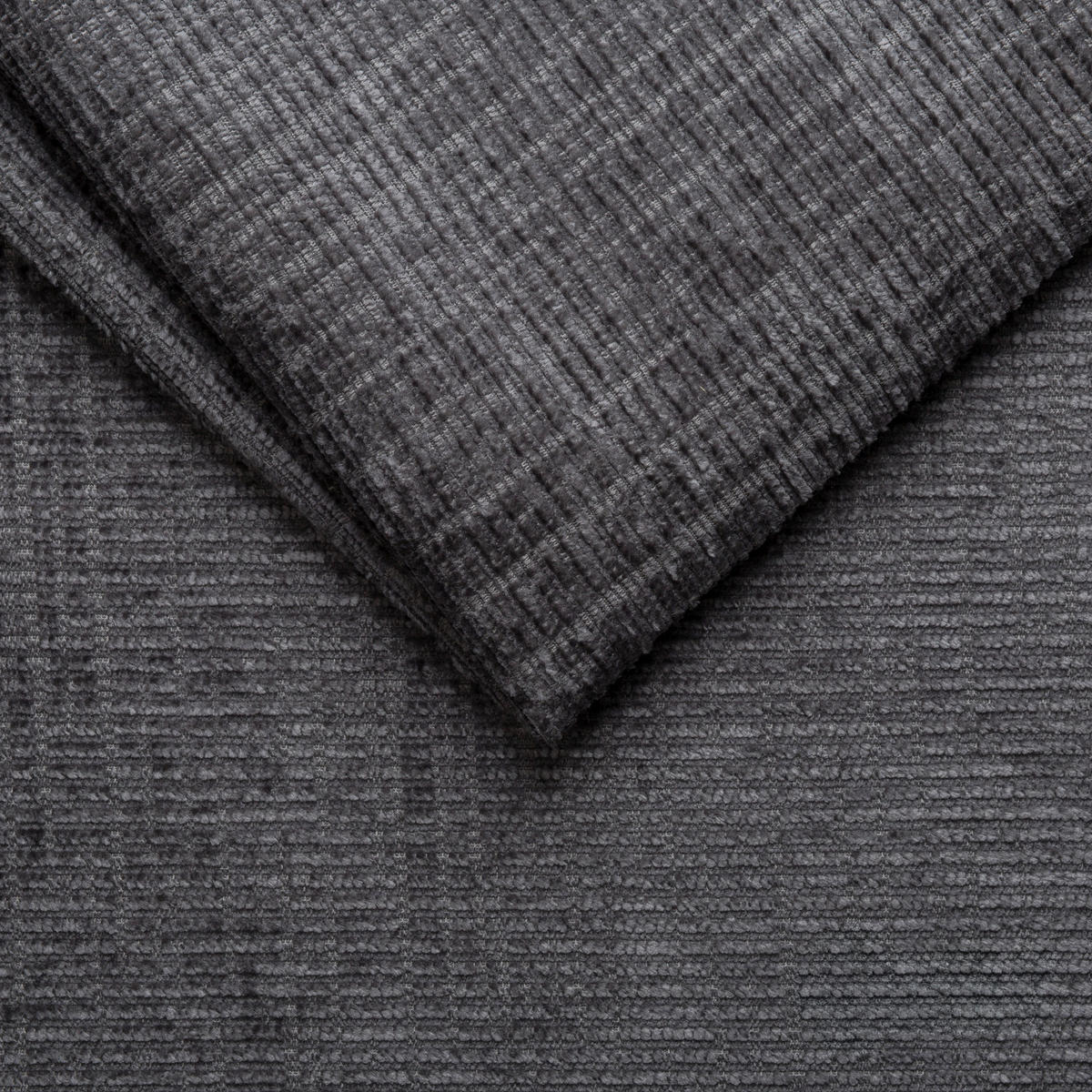 ECKSOFA in Plüsch Dunkelgrau  - Dunkelgrau/Blaugrau, Design, Kunststoff/Textil (152/288cm) - Xora