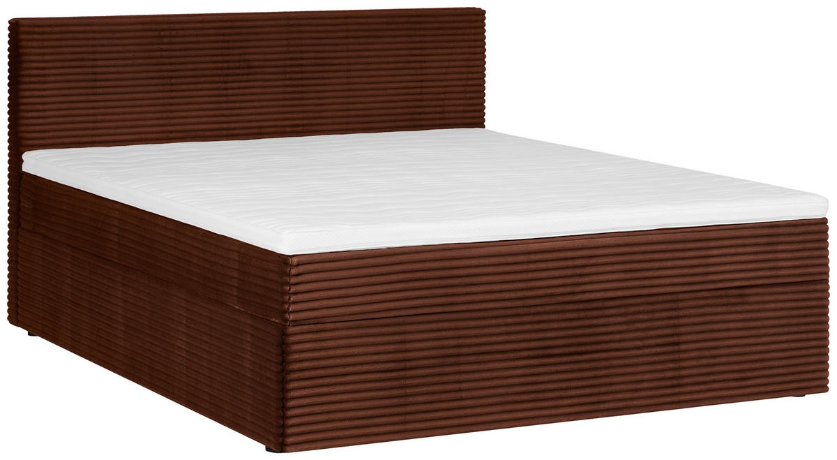 BOXBETT 140/200 cm,  in Rostfarben,  - Rostfarben/Schwarz, Basics, Holz/Kunststoff (140/200cm) - Livetastic