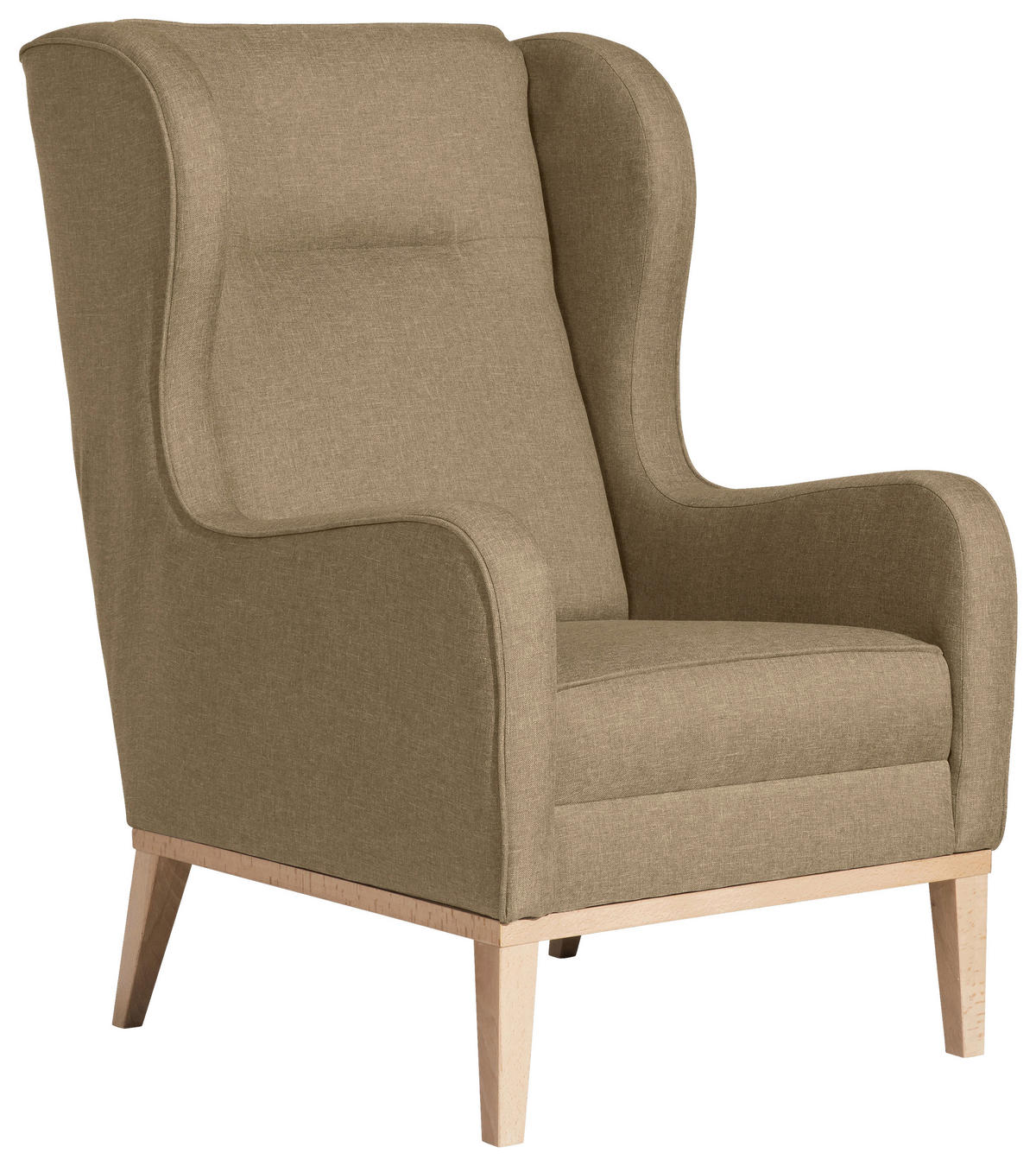 OHRENSESSEL in Flachgewebe Sandfarben  - Sandfarben/Naturfarben, KONVENTIONELL, Holz/Textil (66/104/78cm) - Max Winzer