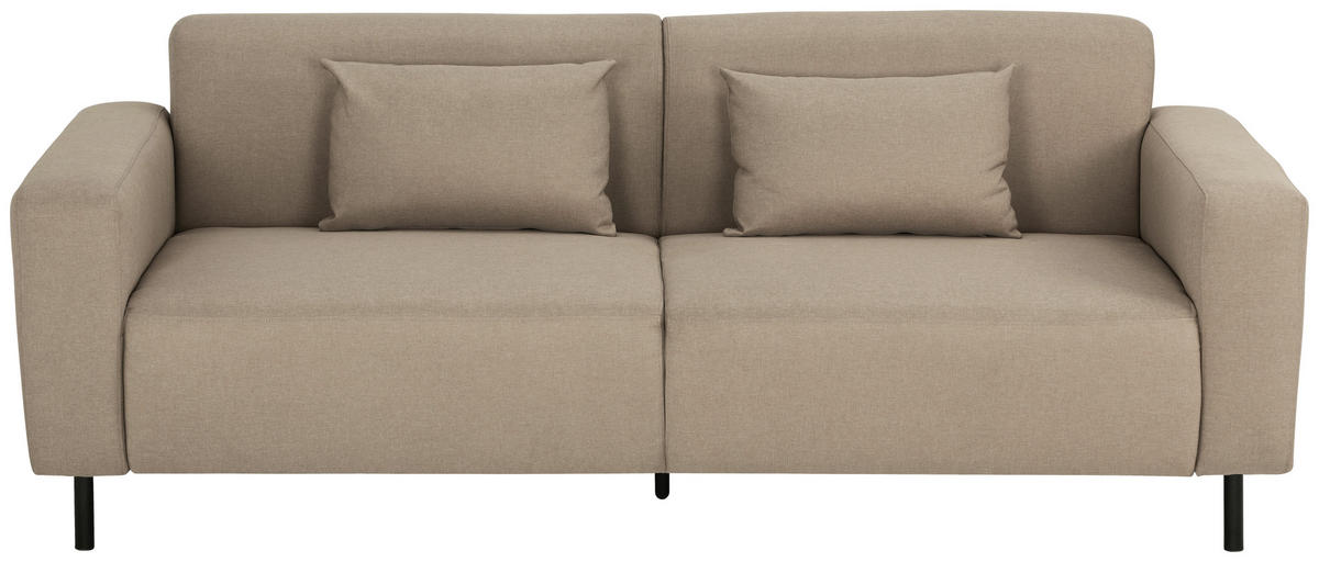 KÉTÜLÉSES KANAPÉ textil bézs  - bézs/fekete, Modern, textil/fém (204/76/79cm) - P & B