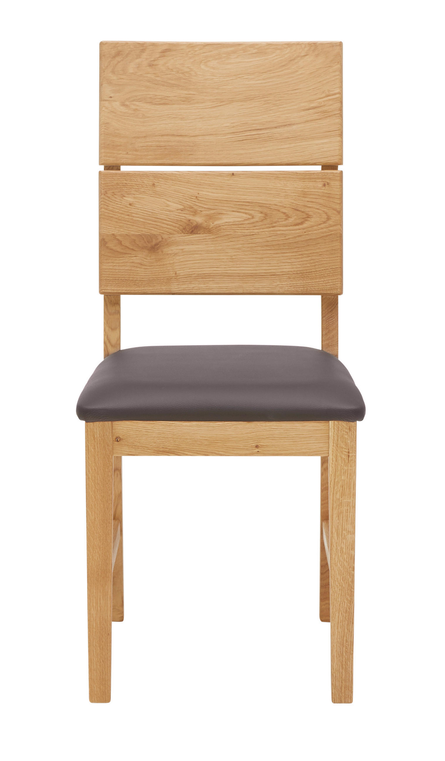 STUHL   Lederlook  Braun, Eichefarben  - Eichefarben/Braun, KONVENTIONELL, Holz/Textil (43/94,5/50cm) - Linea Natura