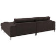ECKSOFA  in Flachgewebe Braun  253/177 cm  - Schwarz/Braun, Design, Textil/Metall (253/177cm) - Dieter Knoll