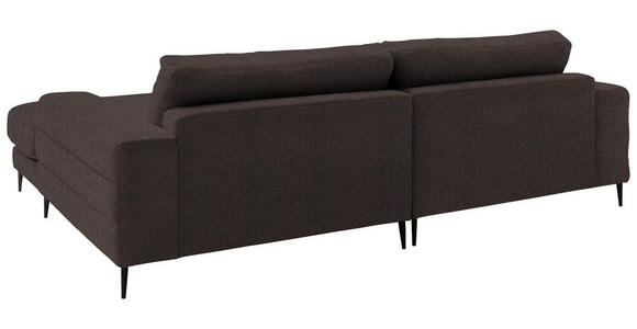 ECKSOFA  in Flachgewebe Braun  253/177 cm  - Schwarz/Braun, Design, Textil/Metall (253/177cm) - Dieter Knoll