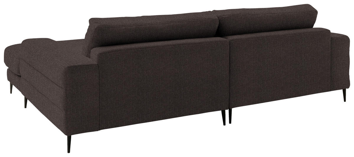 ECKSOFA in Flachgewebe Braun  253/177 cm  - Schwarz/Braun, Design, Textil/Metall (253/177cm) - Dieter Knoll