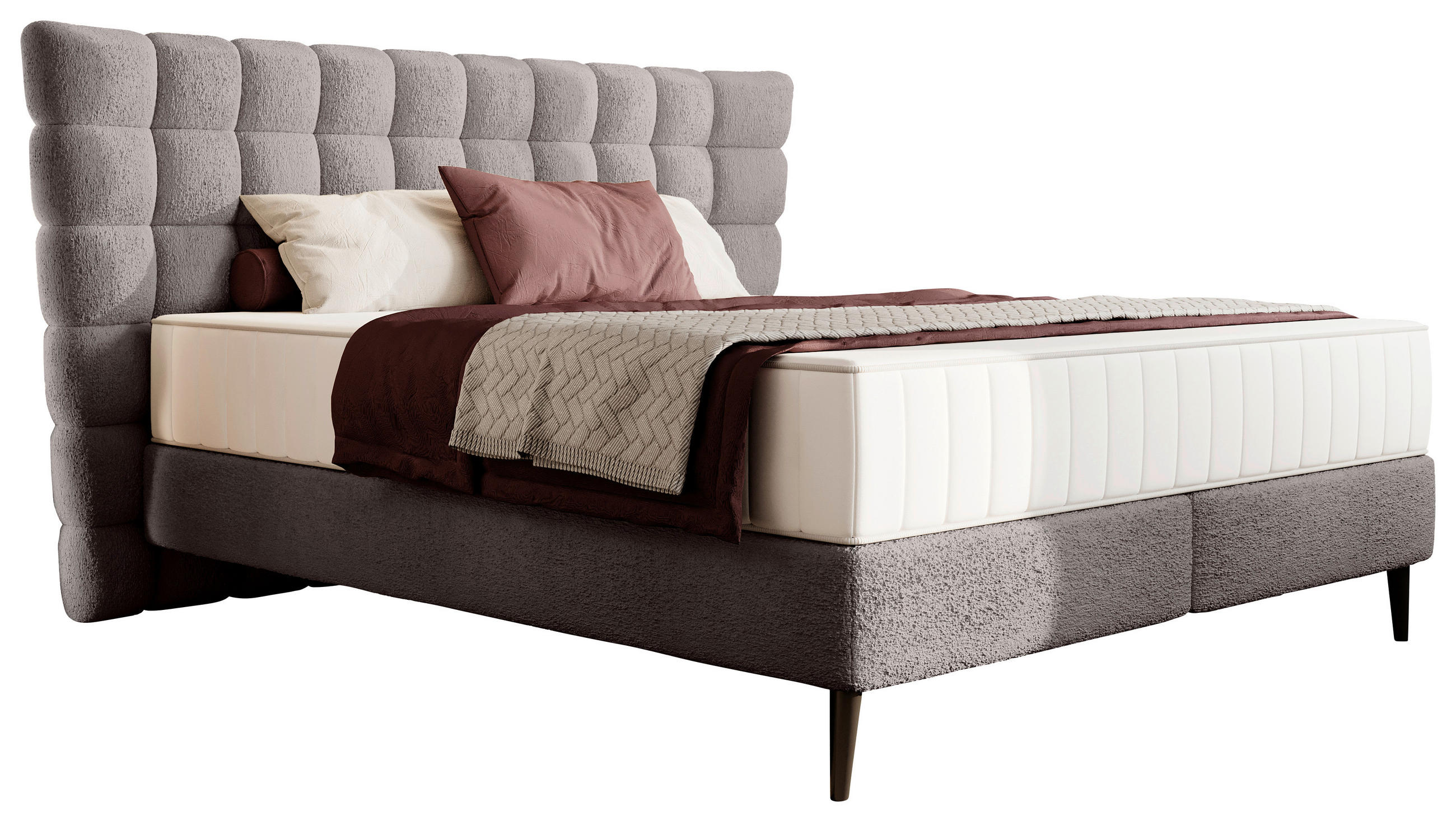 BOXSPRING-ÁGY 180/200 cm  barna  - barna/fekete, Design, faalapú anyag/textil (180/200cm) - Esposa