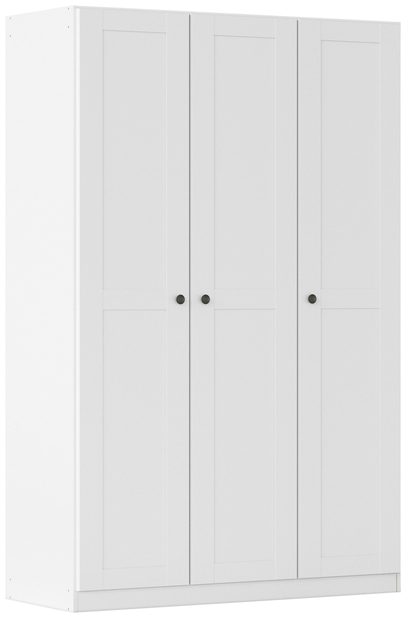 DREHTÜRENSCHRANK 135/210/54 cm,  in Weiß, 3-türig  - Schwarz/Weiß, KONVENTIONELL, Holzwerkstoff/Kunststoff (135/210/54cm) - home24