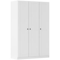 DREHTÜRENSCHRANK 135/210/54 cm,  in Weiß, 3-türig  - Schwarz/Weiß, KONVENTIONELL, Holzwerkstoff/Kunststoff (135/210/54cm) - home24