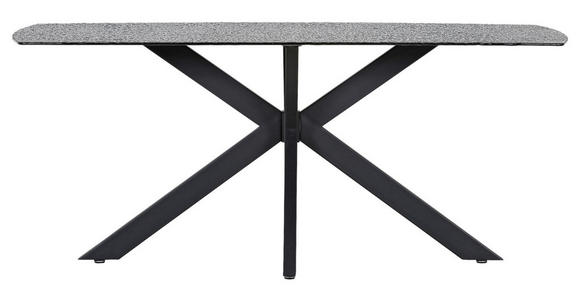ESSTISCH in Metall, Glas 180/100/76 cm - Schwarz/Grau, KONVENTIONELL, Glas/Metall (180/100/76cm) - Carryhome