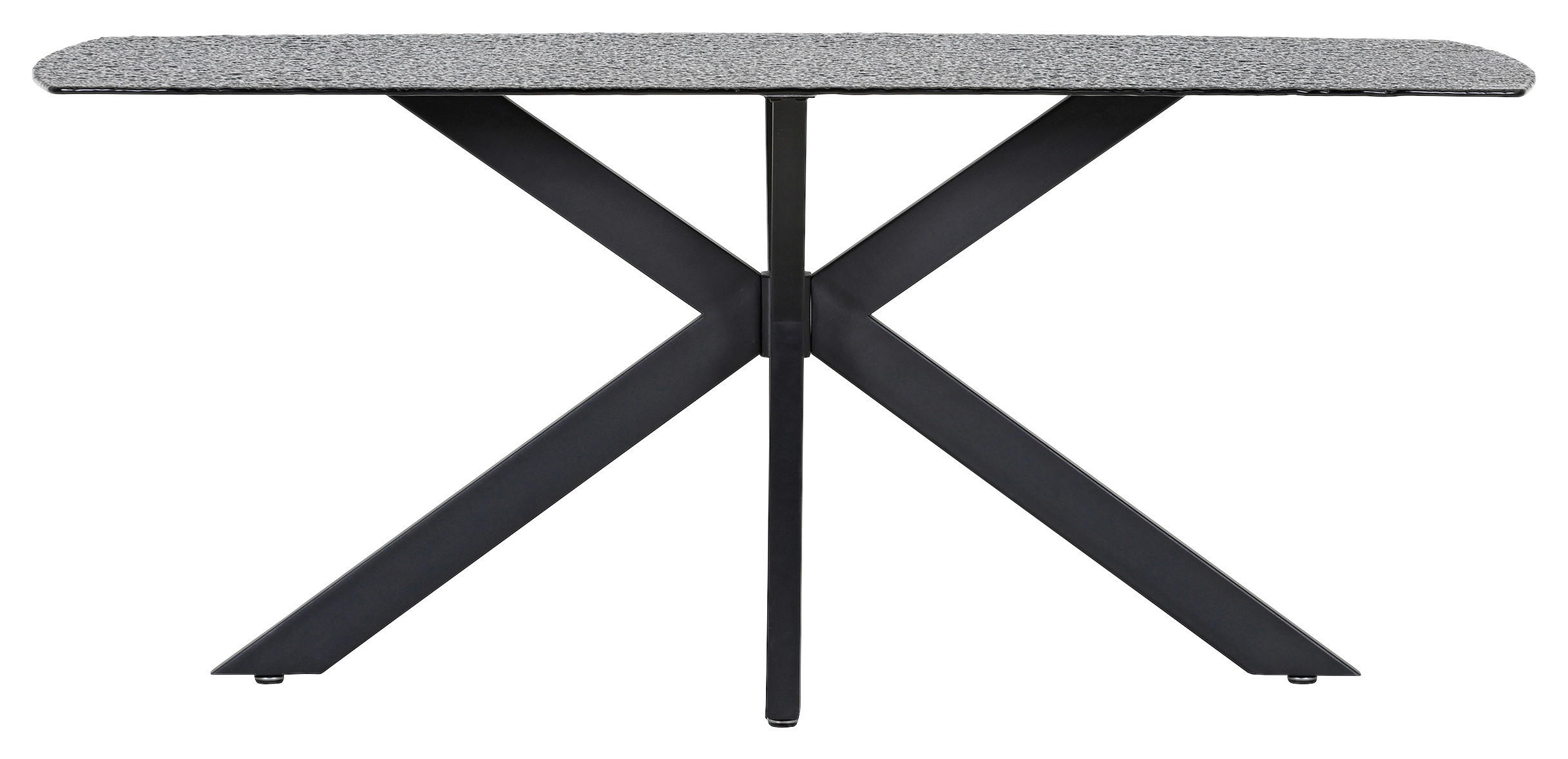 ESSTISCH in Metall, Glas 180/100/76 cm  - Schwarz/Grau, KONVENTIONELL, Glas/Metall (180/100/76cm) - Carryhome