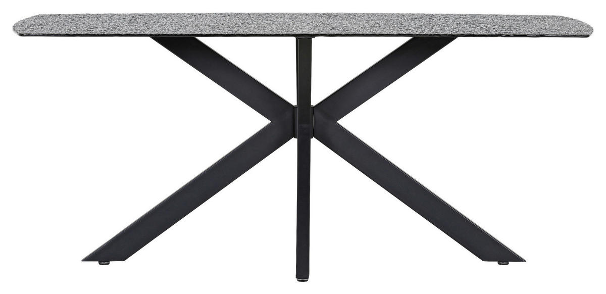 ESSTISCH in Metall, Glas 180/100/76 cm  - Schwarz/Grau, KONVENTIONELL, Glas/Metall (180/100/76cm) - Carryhome