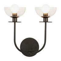 WANDLEUCHTE Alora Mood 30,5/29,2 cm   - Schwarz, KONVENTIONELL, Glas/Metall (30,5/29,2cm) - Elstead Lighting
