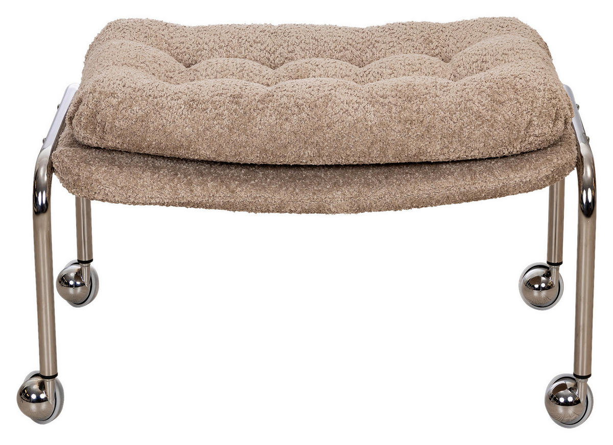 PALL i metall, textil kromfärg, beige  - beige/kromfärg, Design, metall/textil (67/42/41cm) - Best Price