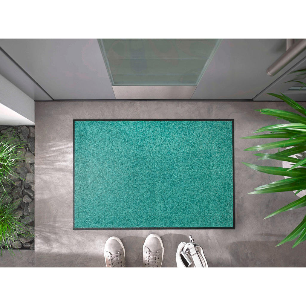 Thumbnail - wash+dry FUßMATTE Salvia Green, Salbeigrün, Textil, Uni, rechteckig, 60x90 cm, Oeko-Tex® Standard 100, für Fußbodenheizu...
