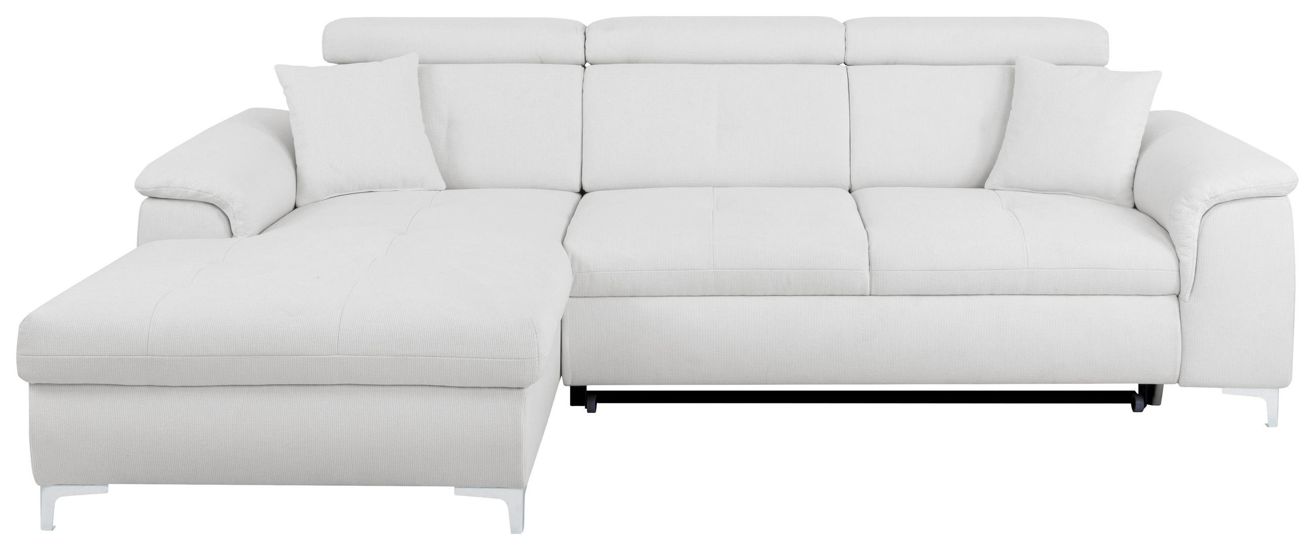 ECKSOFA in Flachgewebe Naturfarben  - Chromfarben/Naturfarben, KONVENTIONELL, Textil/Metall (175/268cm) - Carryhome