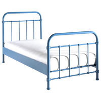 KINDER-/JUNIORBETT 90/200 cm  in Blau  - Blau, ROMANTIK / LANDHAUS, Holzwerkstoff/Metall (90/200cm) - Vipack