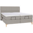 BOXSPRINGBETT 180/200 cm  in Greige  - Greige/Eichefarben, KONVENTIONELL, Holz/Textil (180/200cm) - Voleo