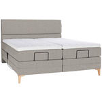 BOXSPRINGBETT 160/200 cm  in Greige  - Greige/Eichefarben, KONVENTIONELL, Holz/Textil (160/200cm) - Voleo