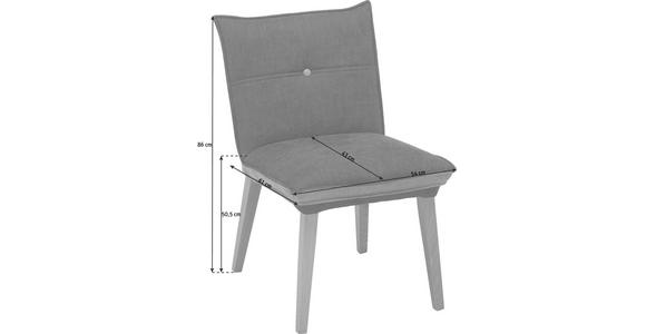 STUHL in Holz, Textil Grau, Rot, Eichefarben - Eichefarben/Rot, KONVENTIONELL, Holz/Textil (54/86/61cm) - Voleo