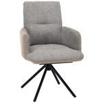 ARMLEHNSTUHL , Lederauswahl, Stoffauswahl, Typenauswahl , Flachgewebe  - Blau/Beige, Design, Textil/Metall (58/91/62cm) - Dieter Knoll