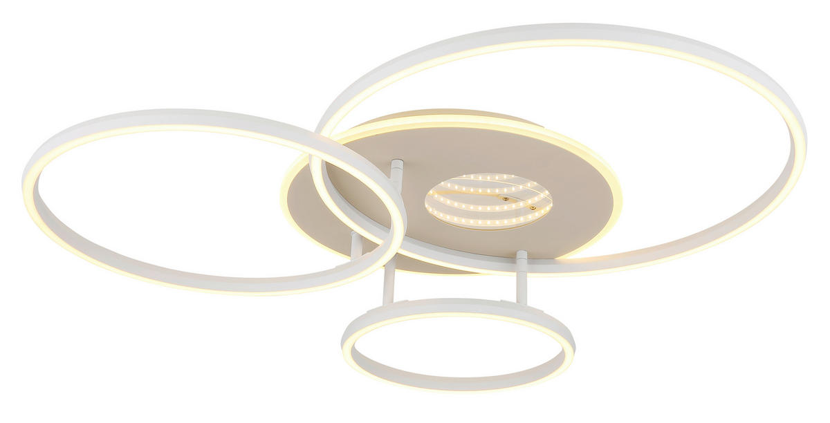 LED-DECKENLEUCHTE Invertina 80,7/70/13 cm   - Sandfarben/Chromfarben, Design, Kunststoff/Metall (80,7/70/13cm) - Globo