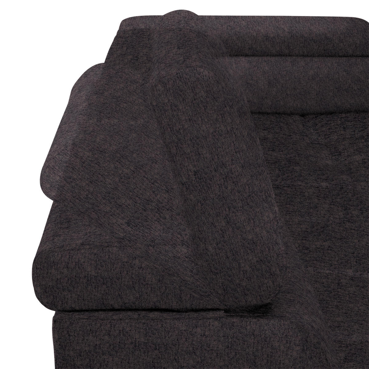 ECKSOFA in Samt, Webstoff Anthrazit  - Anthrazit/Schwarz, Design, Textil/Metall (270/177cm) - Welnova