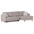 ECKSOFA Beige Flachgewebe  - Beige/Buchefarben, Design, Holz/Textil (271/165cm) - Carryhome