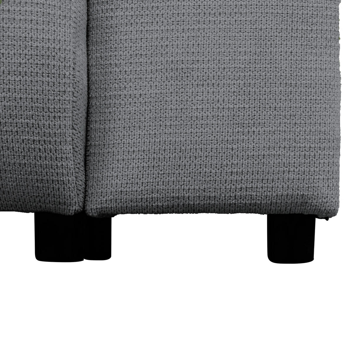 ECKSOFA in Struktur Grau  160/250 cm  - Schwarz/Grau, Design, Kunststoff/Textil (160/250cm) - MID.YOU