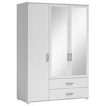 KLEIDERSCHRANK  in Weiß  - Alufarben/Weiß, KONVENTIONELL, Glas/Holzwerkstoff (125/190/51cm) - Carryhome