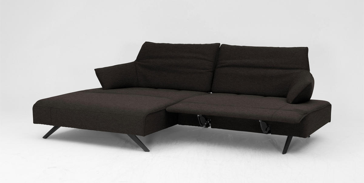 ECKSOFA in Struktur Dunkelgrau  165/276 cm  - Dunkelgrau/Anthrazit, Design, Textil/Metall (165/276cm) - Himolla