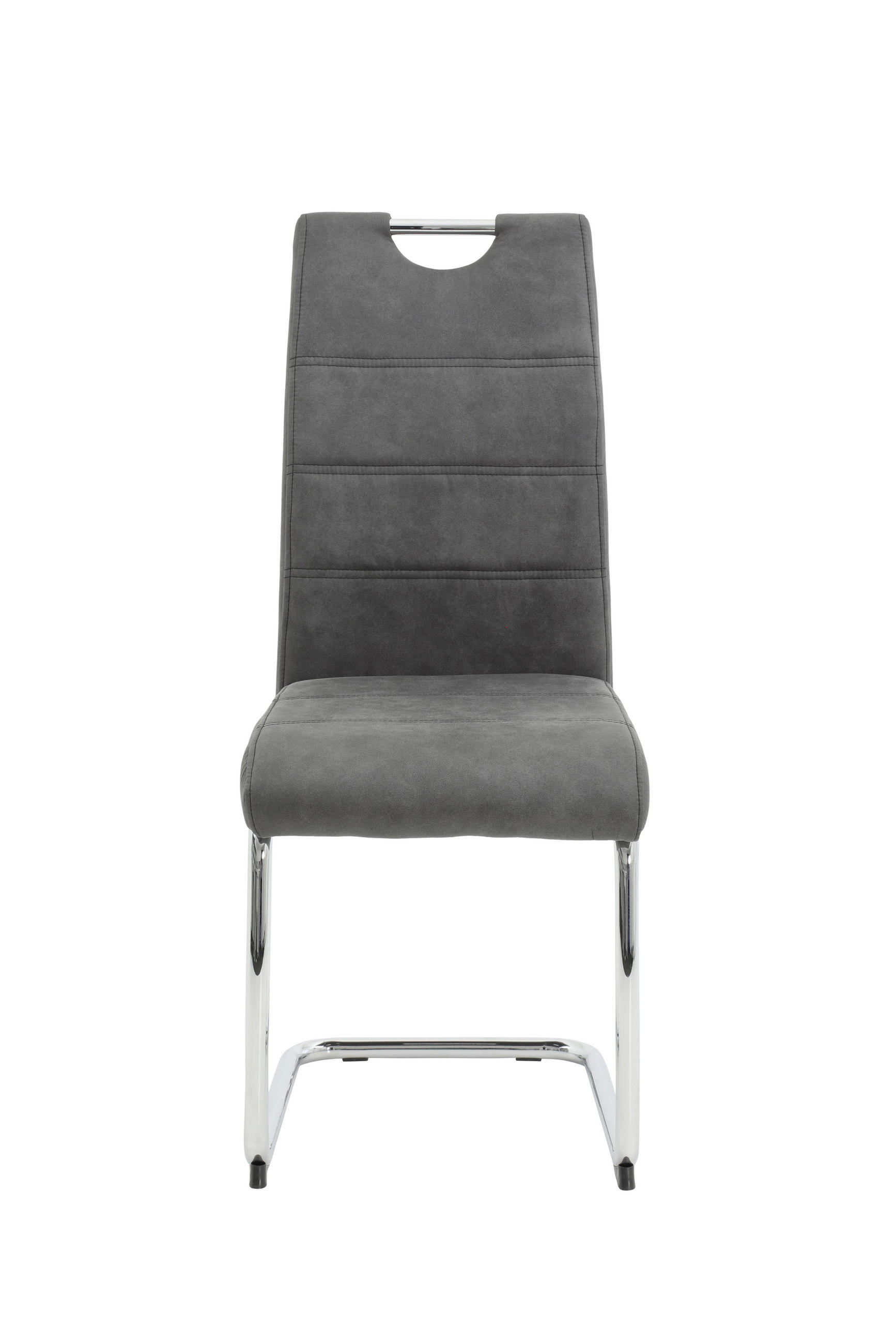 Thumbnail - Mid.you Tischgruppe, Anthrazit, Eiche, Holz, Metall, Textil, Holzoptik, rechteckig, Rundrohr, 160-320x76x90 cm, Esszimme...