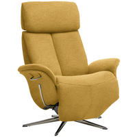 RELAXSESSEL Webstoff Relaxfunktion, Kopfteilverstellung, Fußteilverstellung    - Chromfarben/Currygelb, Design, Textil/Metall (78/102-111/84cm) - Welnova