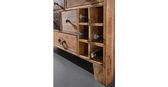 SIDEBOARD in 114/80/39 cm - Dunkelbraun/Messingfarben, Design, Holz/Metall (114/80/39cm) - Landscape