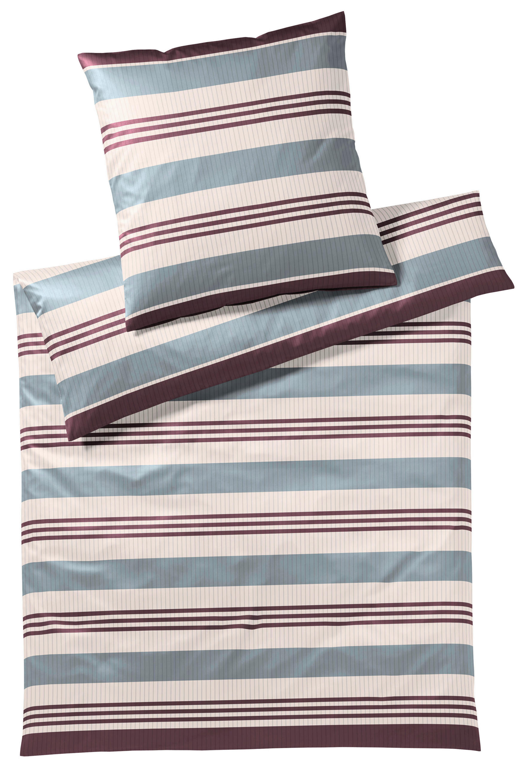 BETTWÄSCHE Covered Comfort Makosatin 200/200 cm  - Weinrot/Grau, Basics, Textil (200/200cm) - Yes for bed