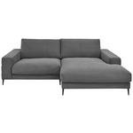 ECKSOFA in Feincord Anthrazit  - Anthrazit/Schwarz, Design, Textil/Metall (253/177cm) - Dieter Knoll