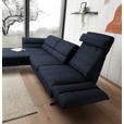 ECKSOFA Dunkelblau Flachgewebe  - Schwarz/Dunkelblau, Design, Textil/Metall (176-217/279-327cm) - Dieter Knoll