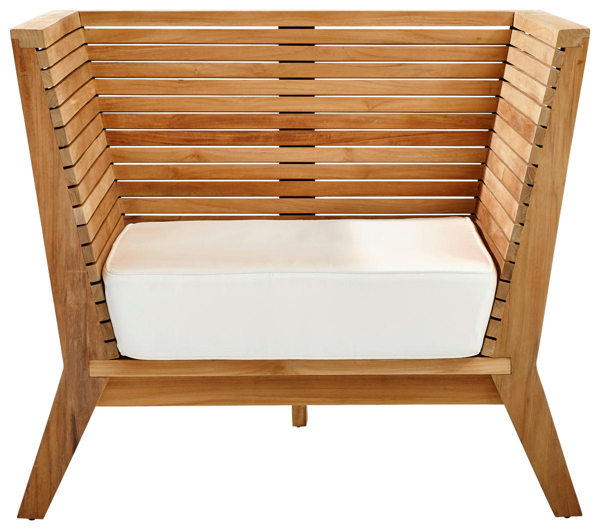 GARTENSESSEL Teakholz Teakfarben  - Weiß/Teakfarben, MODERN, Holz/Textil (95/83/69cm) - Jan Kurtz