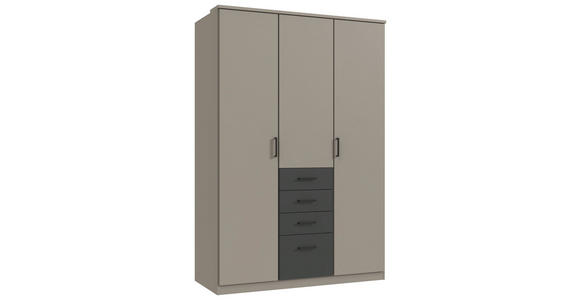 KLEIDERSCHRANK  in Graphitfarben, Grau  - Schwarz/Graphitfarben, KONVENTIONELL, Holzwerkstoff/Kunststoff (135/199/58cm) - Carryhome