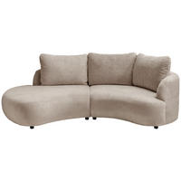 ECKSOFA Taupe Mikrofaser  - Taupe/Schwarz, MODERN, Kunststoff/Textil (250/139cm) - Livetastic